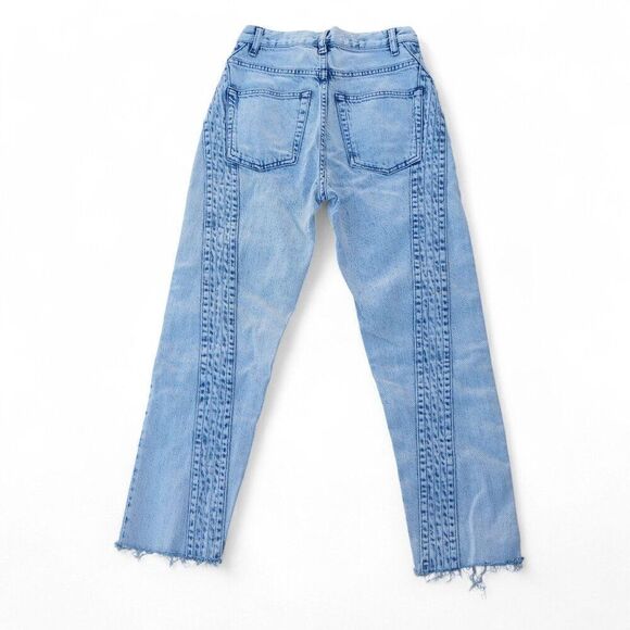 IRO Inahe Bleached‎ High Rise Raw Hem Ankle Acid Wash Jeans Women's 2/34 Short - Picture 2 of 12